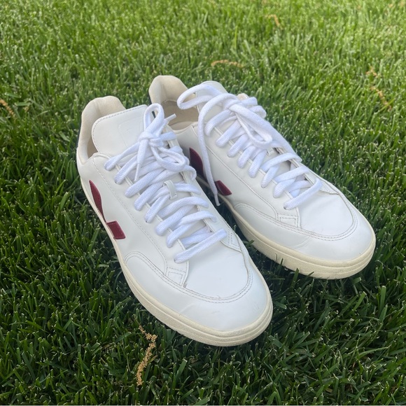 VEJA / V-12 Low Top Sneaker Extra-White/Marsala/Nautico Men's / Size 10 - Picture 5 of 12